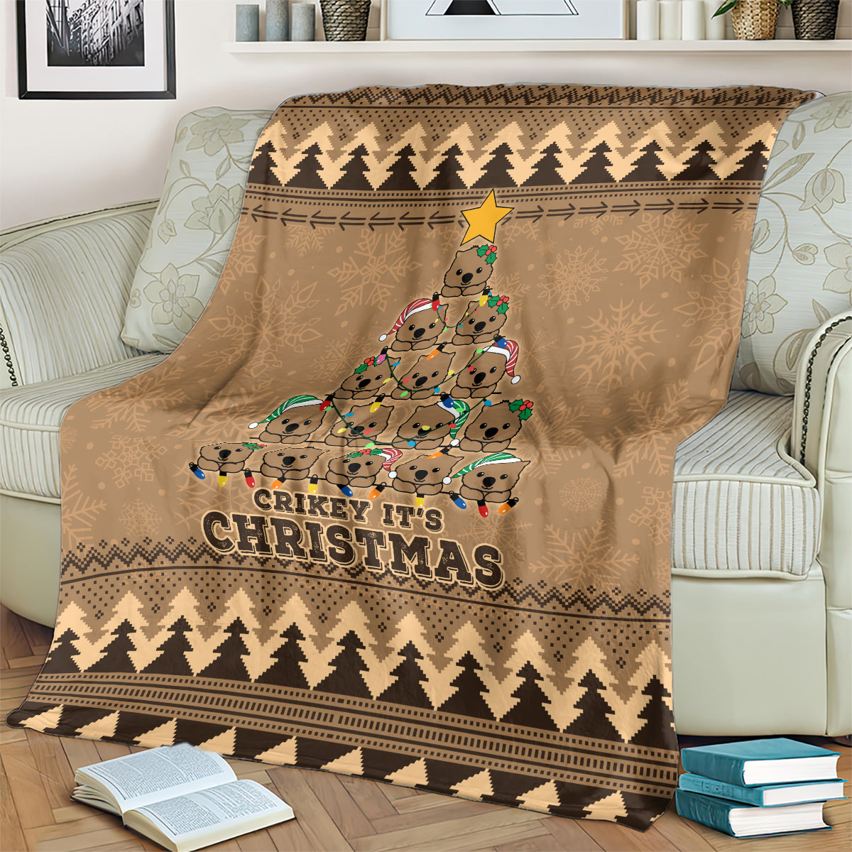 wombat-christmas-tree-blanket-australia-merry-xmas-simple-style