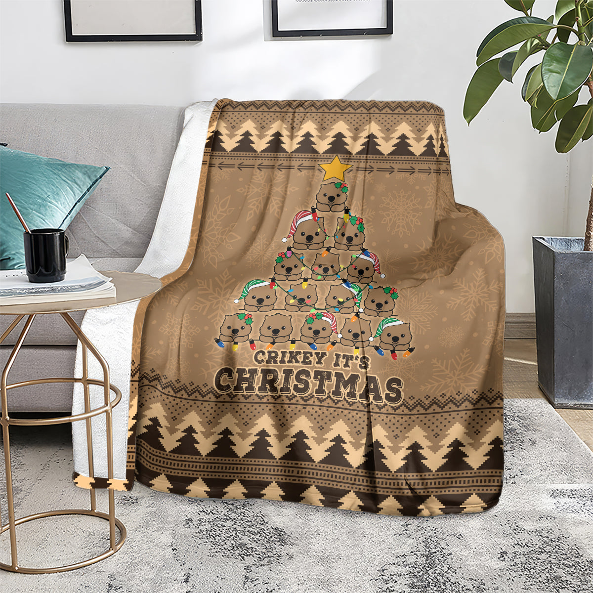 wombat-christmas-tree-blanket-australia-merry-xmas-simple-style