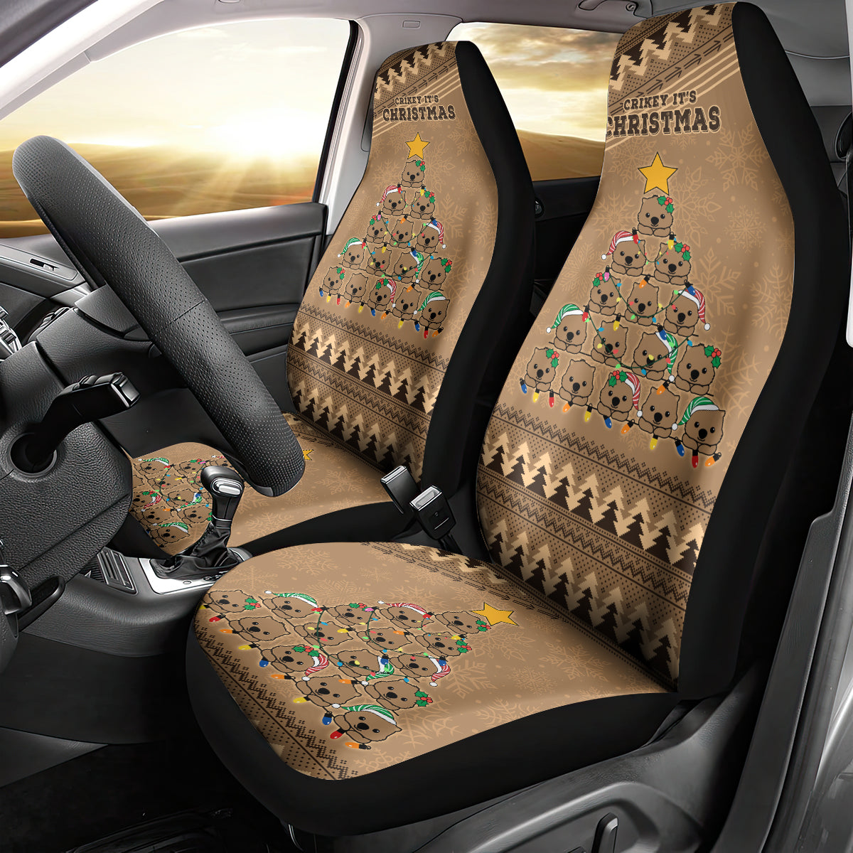 wombat-christmas-tree-car-seat-cover-australia-merry-xmas-simple-style