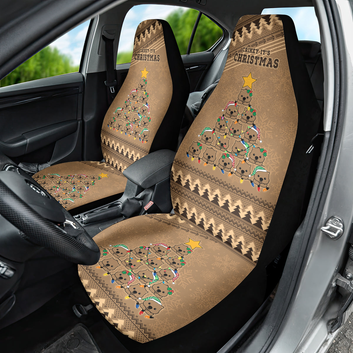 wombat-christmas-tree-car-seat-cover-australia-merry-xmas-simple-style