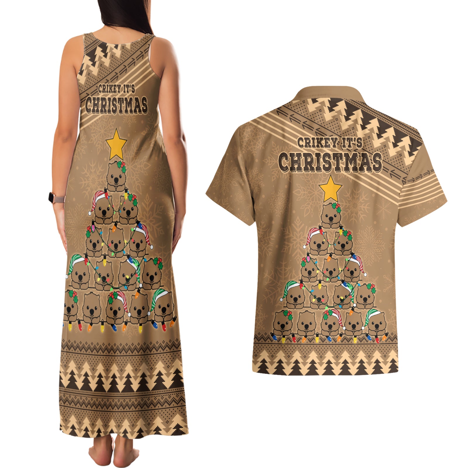 wombat-christmas-tree-couples-matching-tank-maxi-dress-and-hawaiian-shirt-australia-merry-xmas-simple-style