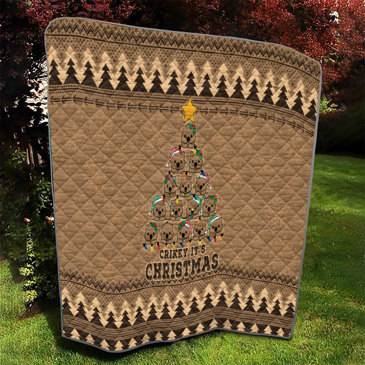 wombat-christmas-tree-quilt-australia-merry-xmas-simple-style