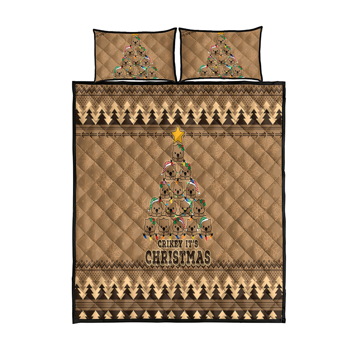 wombat-christmas-tree-quilt-bed-set-australia-merry-xmas-simple-style