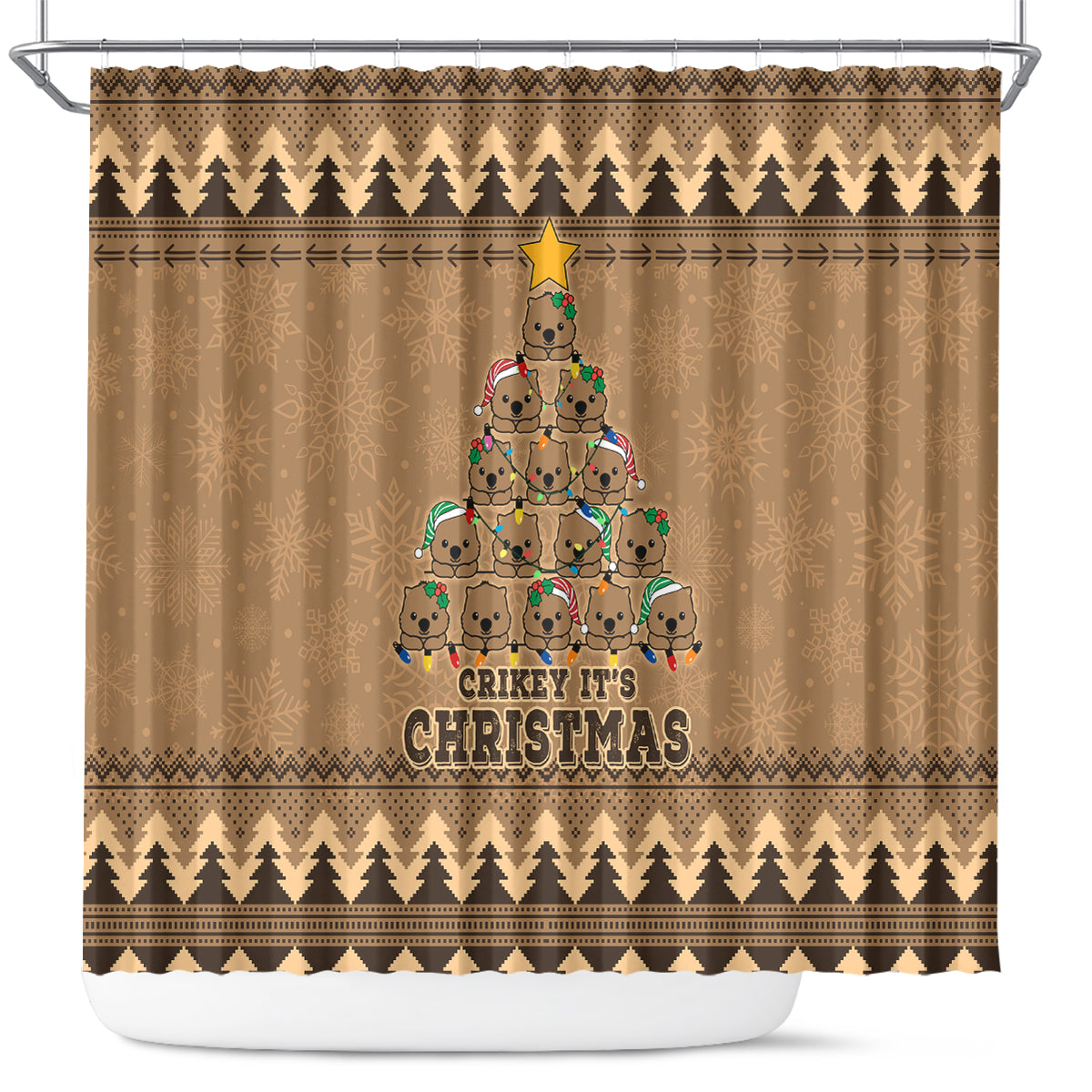 wombat-christmas-tree-shower-curtain-australia-merry-xmas-simple-style