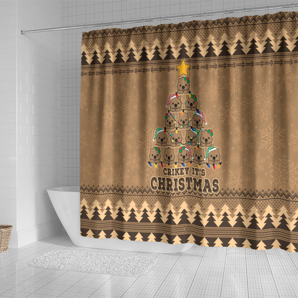 wombat-christmas-tree-shower-curtain-australia-merry-xmas-simple-style