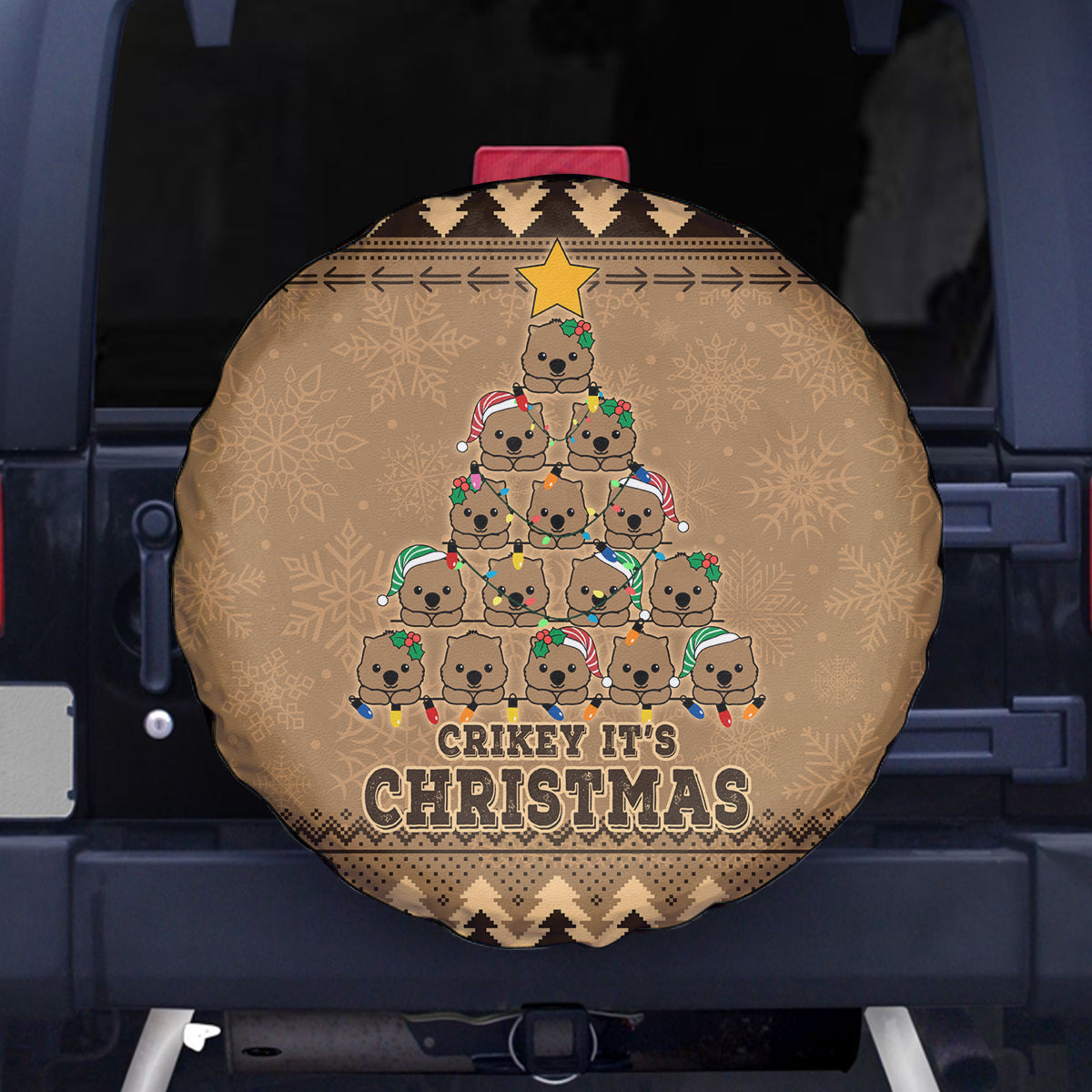 wombat-christmas-tree-spare-tire-cover-australia-merry-xmas-simple-style