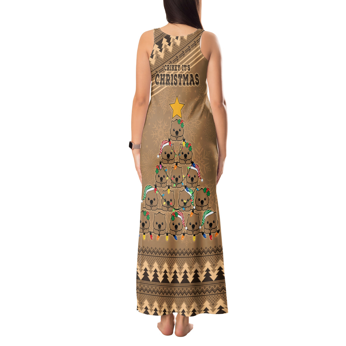 wombat-christmas-tree-tank-maxi-dress-australia-merry-xmas-simple-style