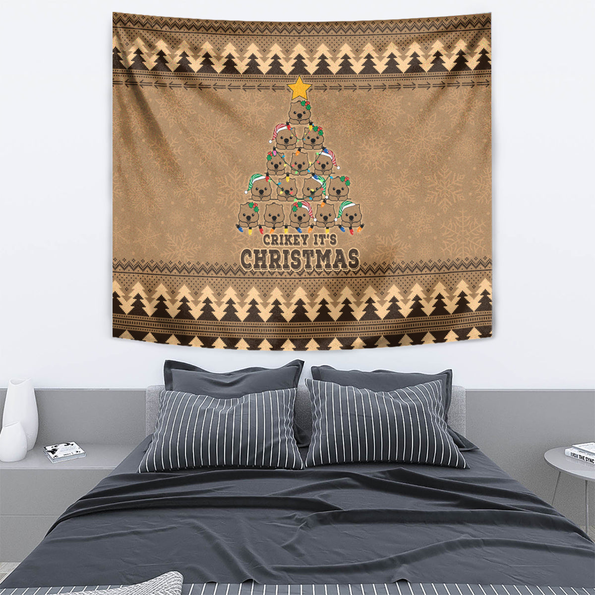 wombat-christmas-tree-tapestry-australia-merry-xmas-simple-style