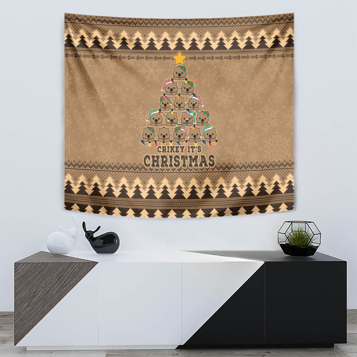 wombat-christmas-tree-tapestry-australia-merry-xmas-simple-style