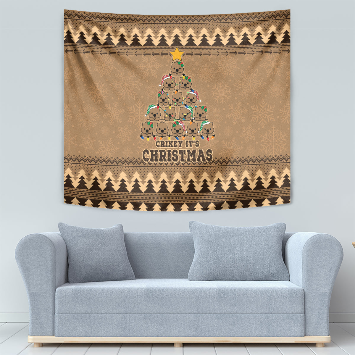 wombat-christmas-tree-tapestry-australia-merry-xmas-simple-style