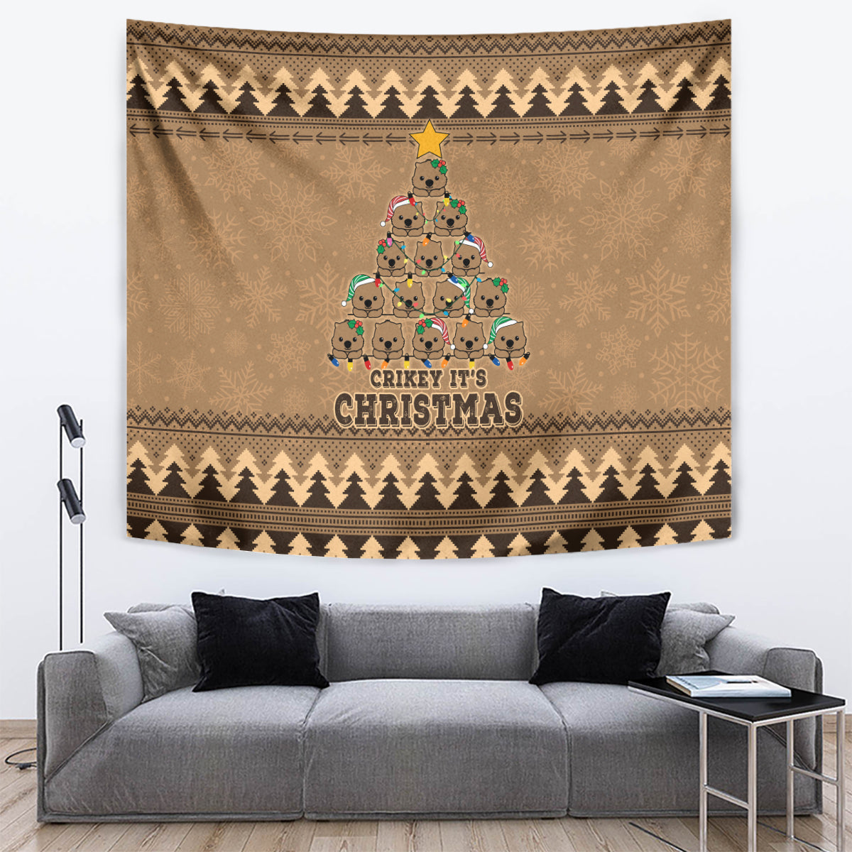 wombat-christmas-tree-tapestry-australia-merry-xmas-simple-style