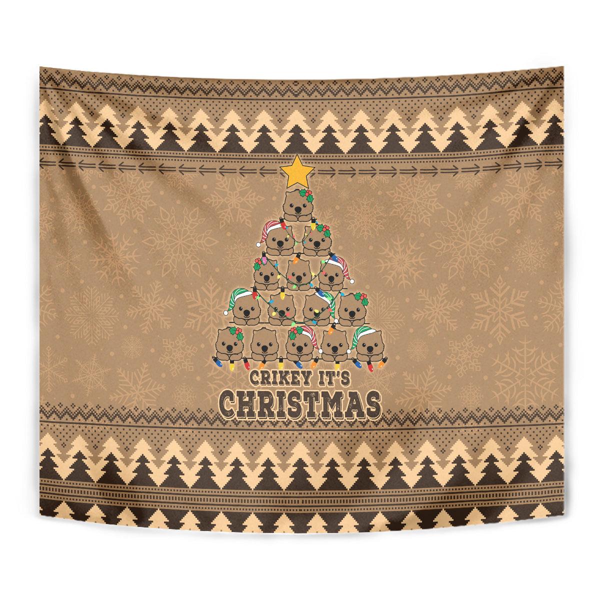 wombat-christmas-tree-tapestry-australia-merry-xmas-simple-style