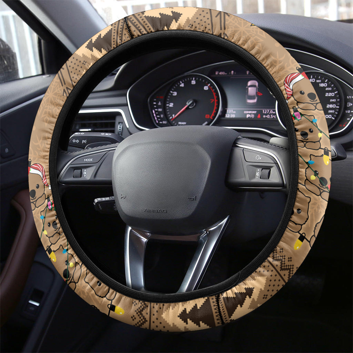 Wombat Christmas Tree Steering Wheel Cover Australia Merry Xmas Simple Style