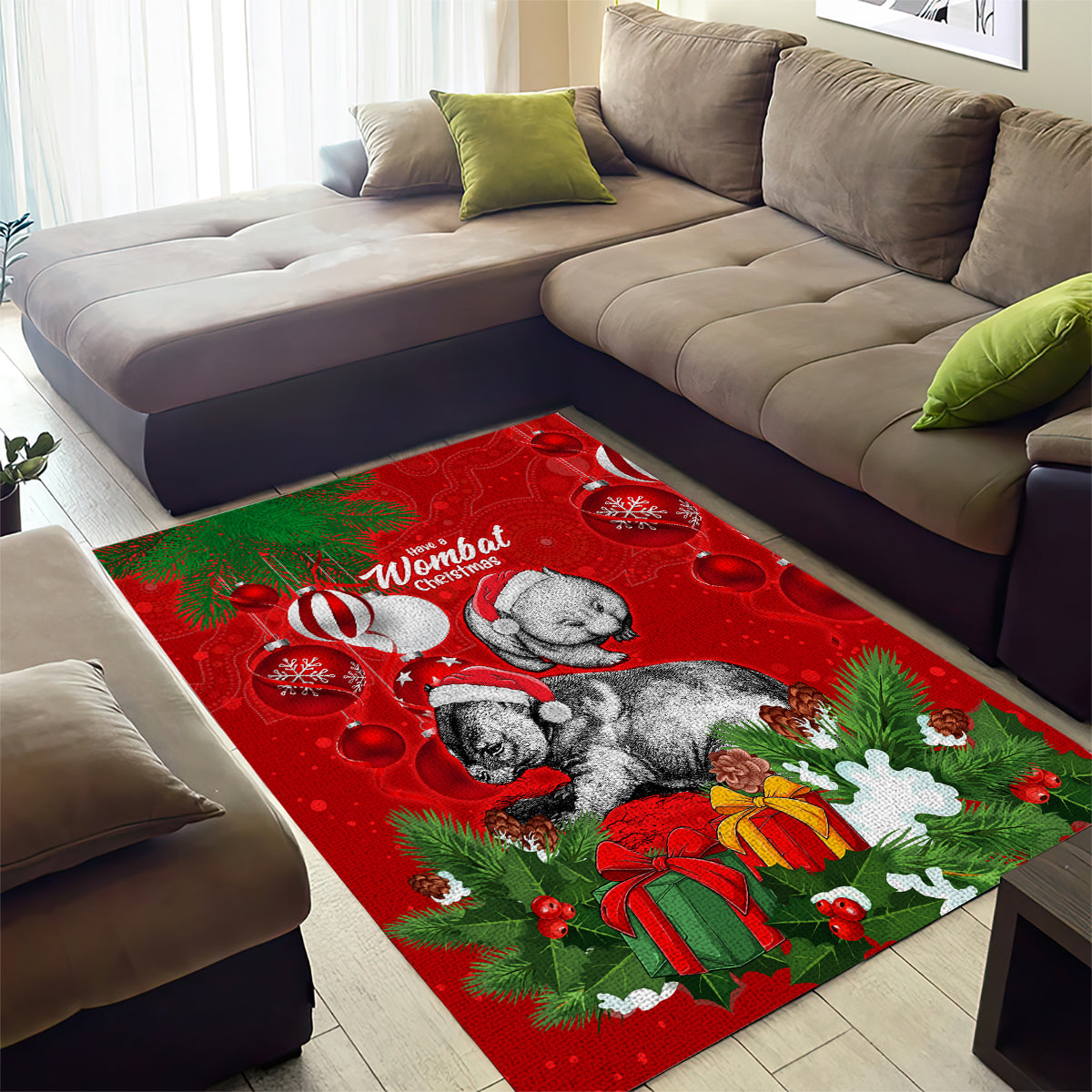 wombat-lover-area-rug-australia-merry-christmas-aboriginal