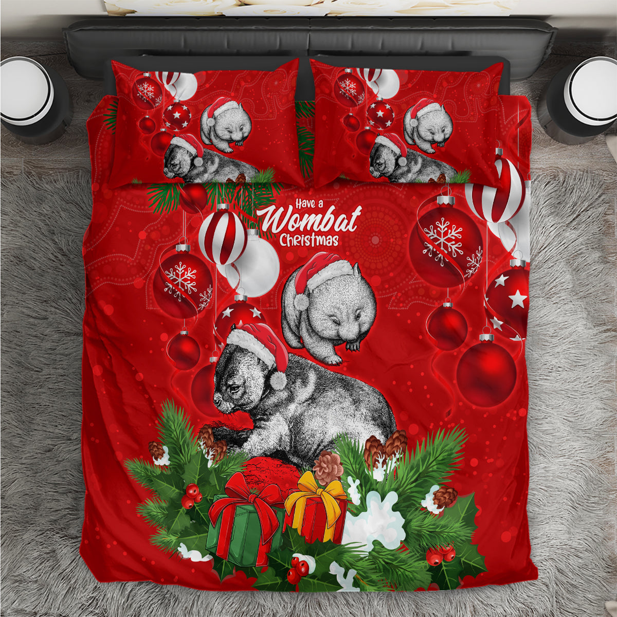 wombat-lover-bedding-set-australia-merry-christmas-aboriginal