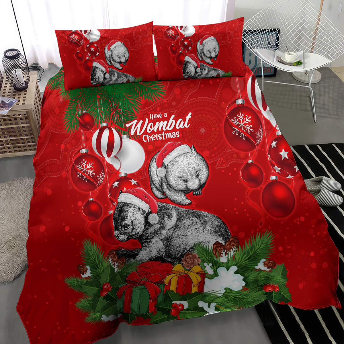 wombat-lover-bedding-set-australia-merry-christmas-aboriginal