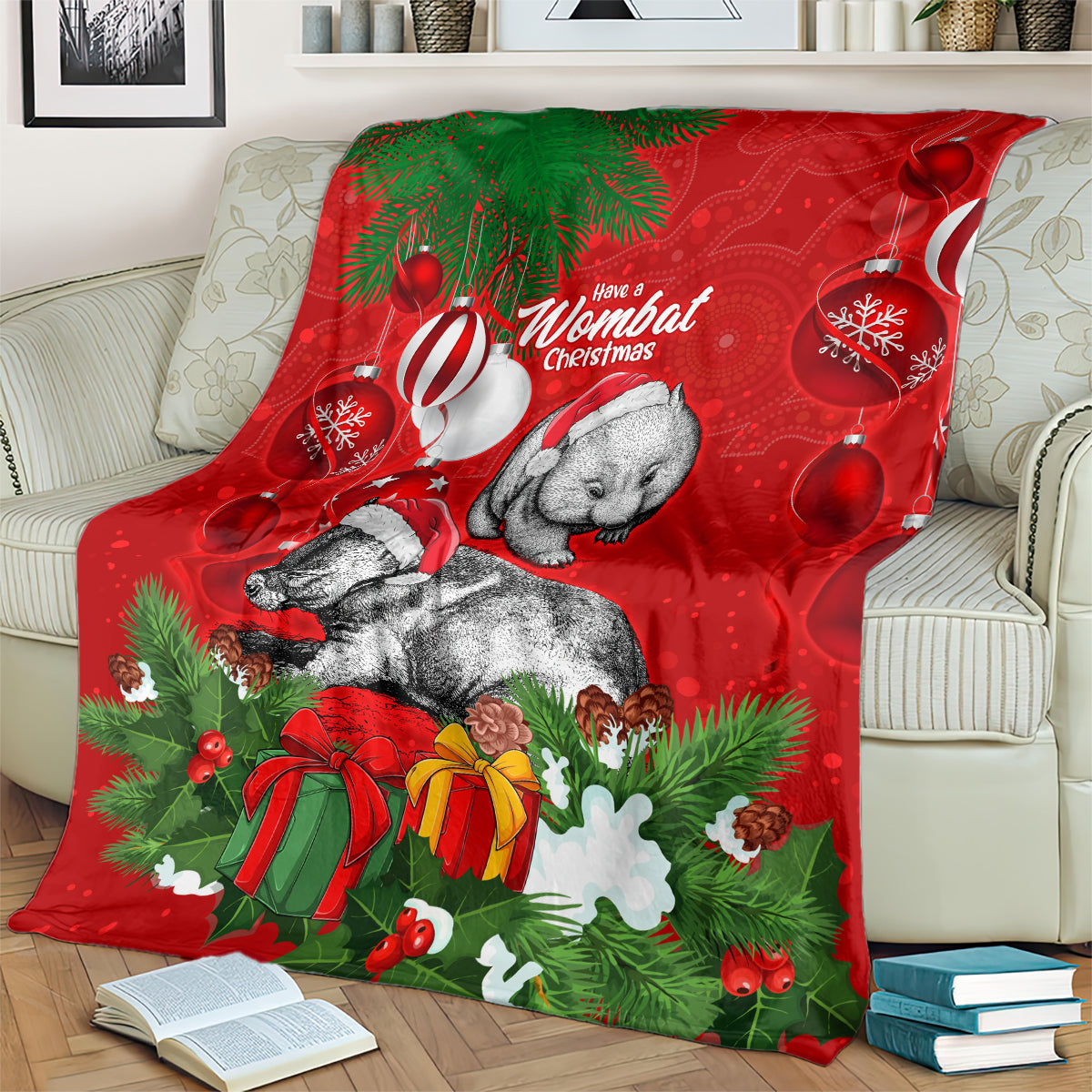 wombat-lover-blanket-australia-merry-christmas-aboriginal