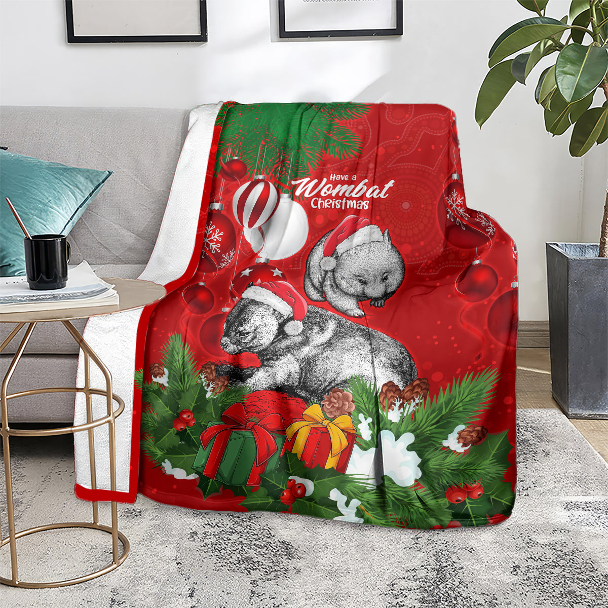 wombat-lover-blanket-australia-merry-christmas-aboriginal