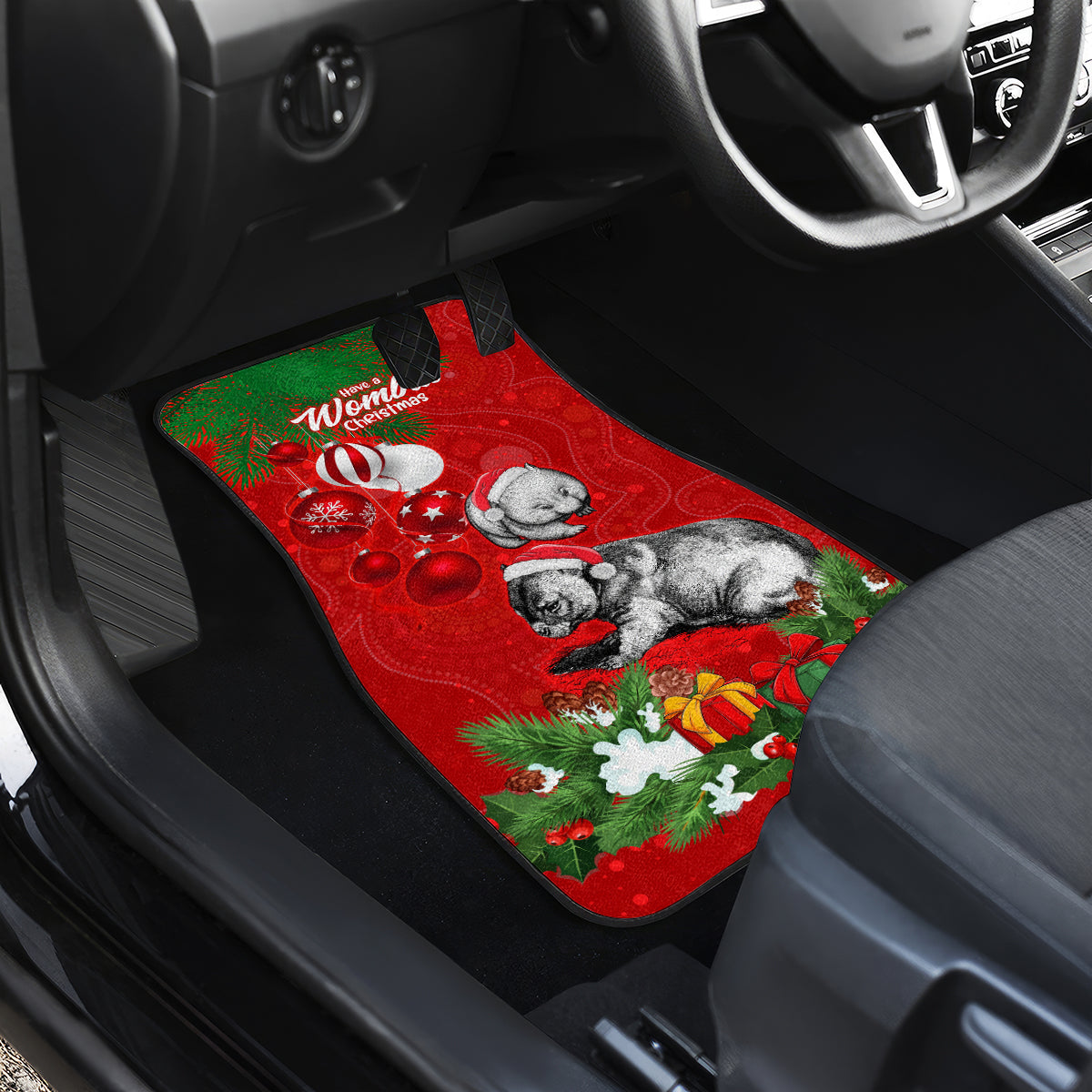 wombat-lover-car-mats-australia-merry-christmas-aboriginal