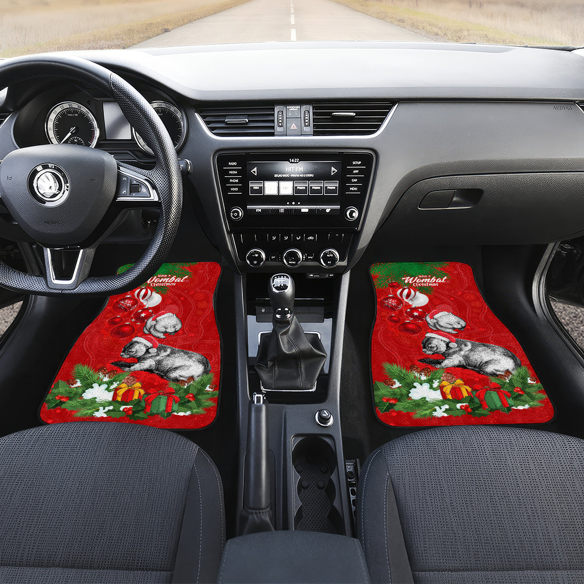 wombat-lover-car-mats-australia-merry-christmas-aboriginal