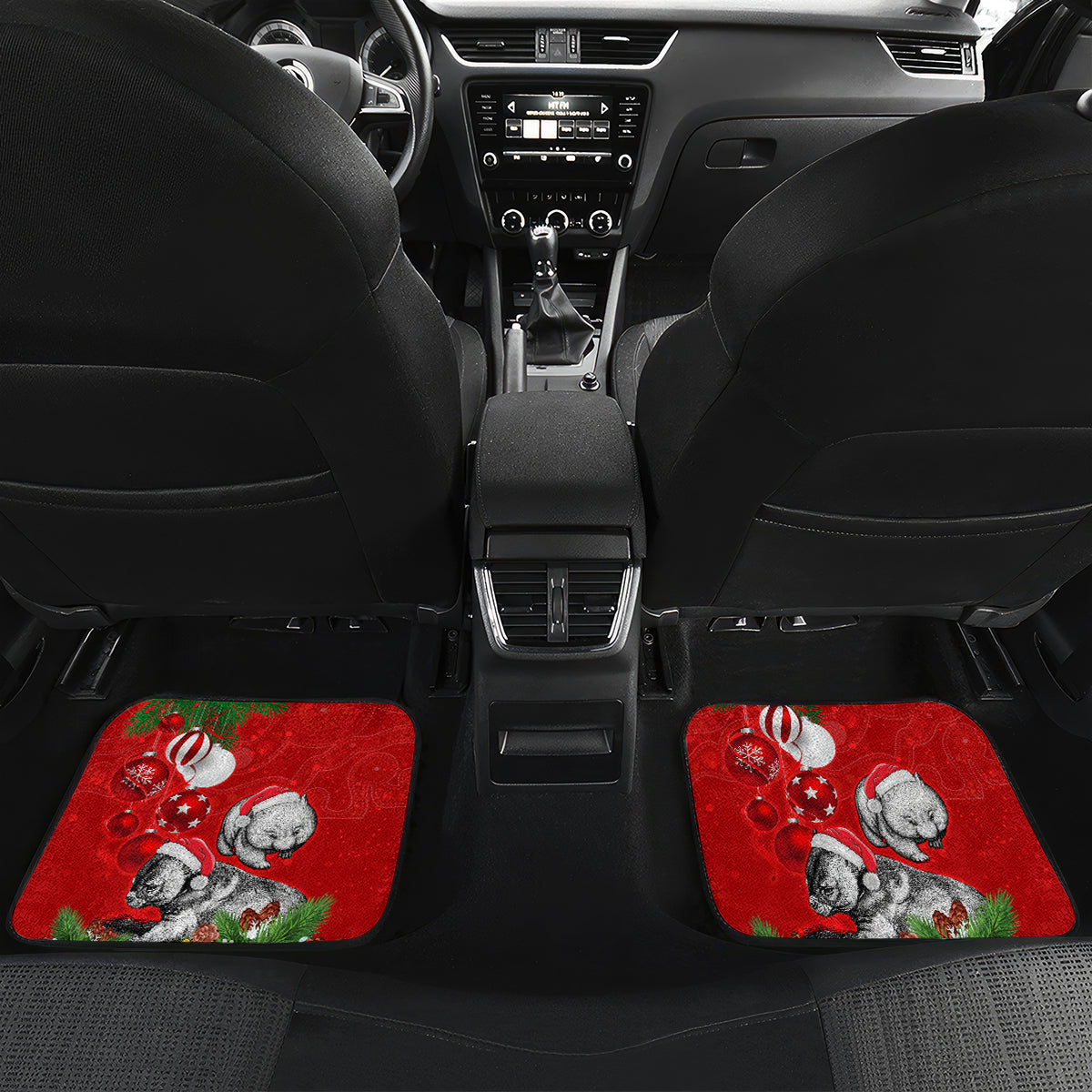 wombat-lover-car-mats-australia-merry-christmas-aboriginal