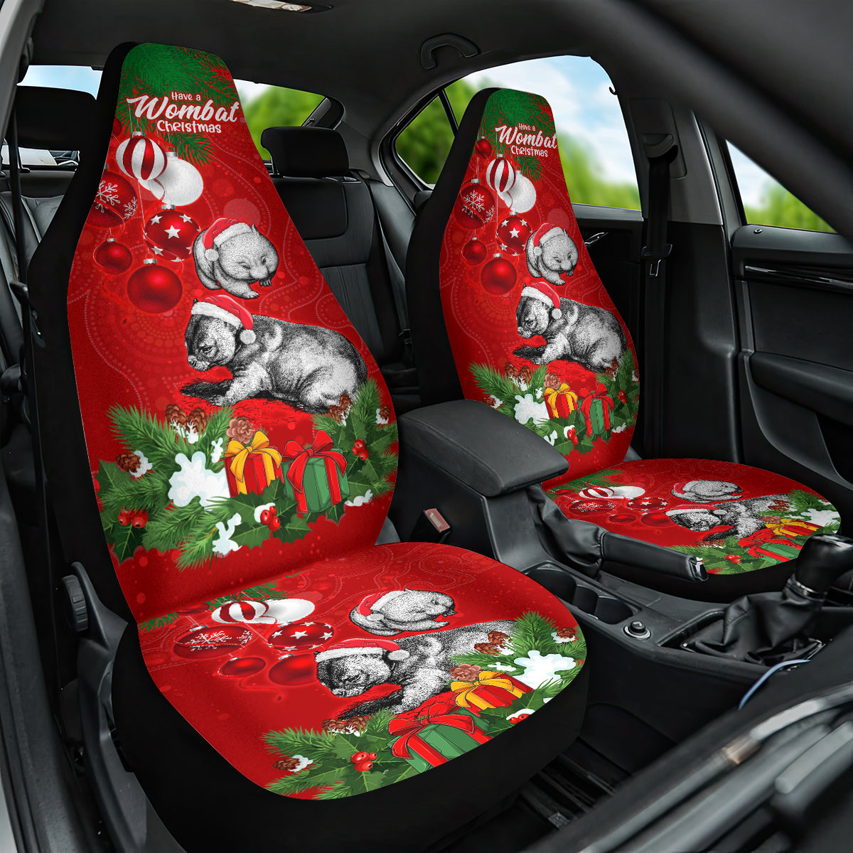 wombat-lover-car-seat-cover-australia-merry-christmas-aboriginal