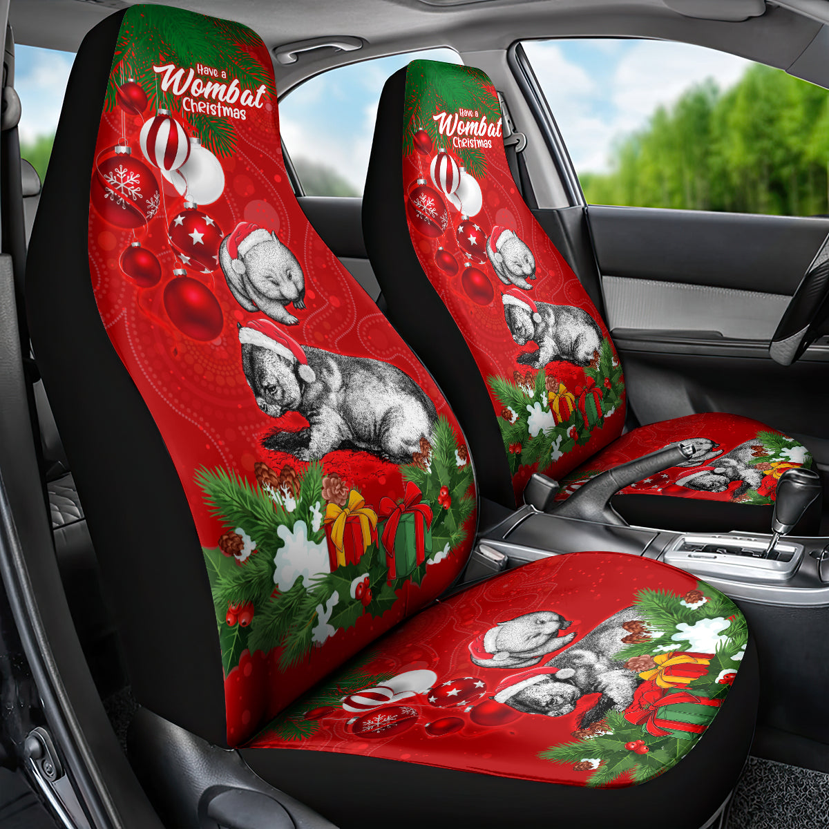 wombat-lover-car-seat-cover-australia-merry-christmas-aboriginal