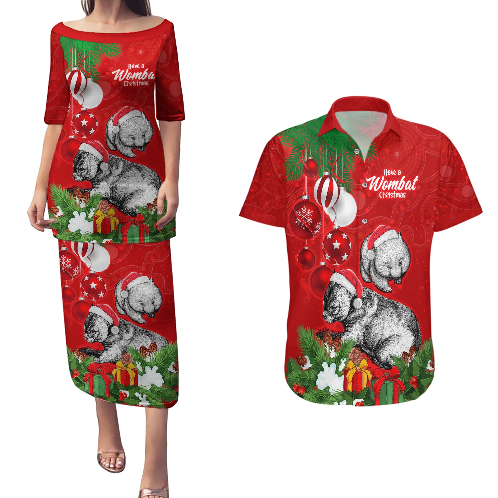 wombat-lover-couples-matching-puletasi-dress-and-hawaiian-shirt-australia-merry-christmas-aboriginal