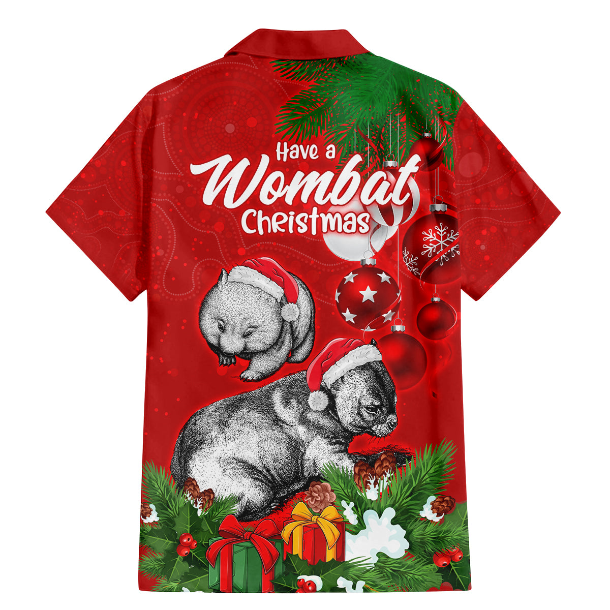 wombat-lover-family-matching-mermaid-dress-and-hawaiian-shirt-australia-merry-christmas-aboriginal