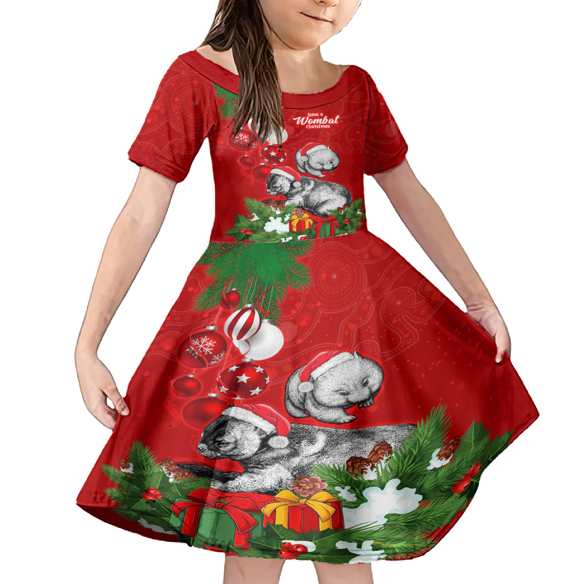 wombat-lover-family-matching-off-shoulder-short-dress-and-hawaiian-shirt-australia-merry-christmas-aboriginal