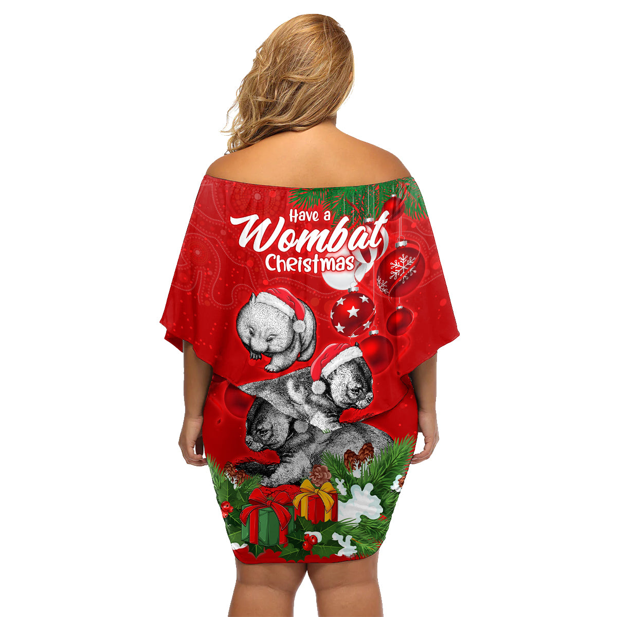 wombat-lover-family-matching-off-shoulder-short-dress-and-hawaiian-shirt-australia-merry-christmas-aboriginal