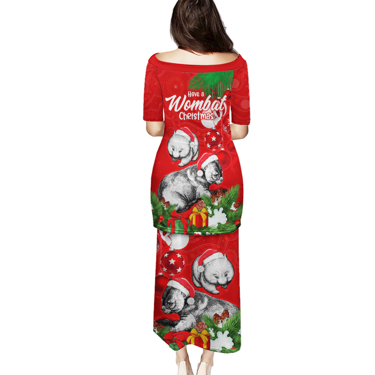 wombat-lover-family-matching-puletasi-dress-and-hawaiian-shirt-australia-merry-christmas-aboriginal