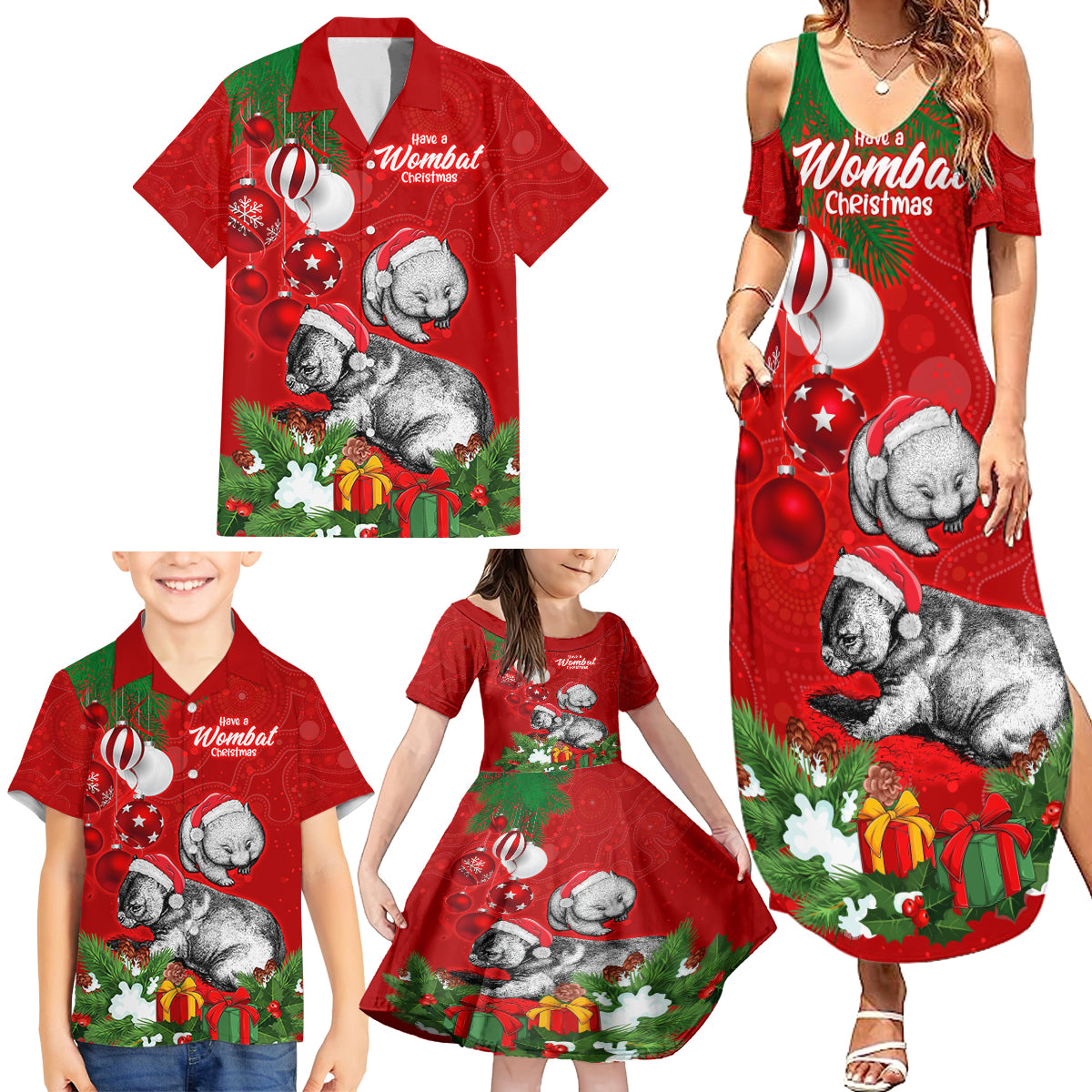 wombat-lover-family-matching-summer-maxi-dress-and-hawaiian-shirt-australia-merry-christmas-aboriginal