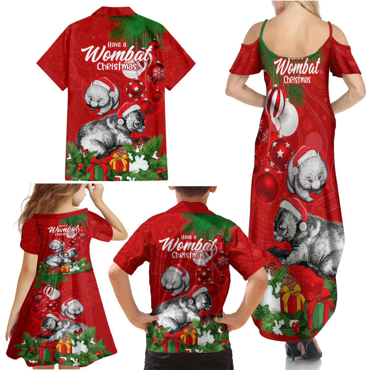 wombat-lover-family-matching-summer-maxi-dress-and-hawaiian-shirt-australia-merry-christmas-aboriginal