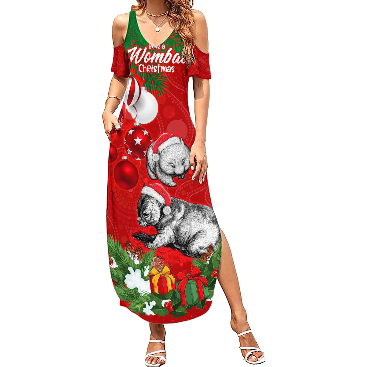 wombat-lover-family-matching-summer-maxi-dress-and-hawaiian-shirt-australia-merry-christmas-aboriginal