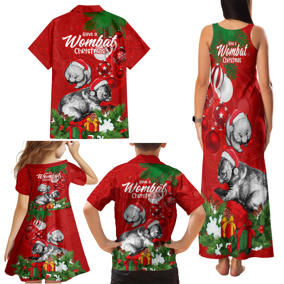 wombat-lover-family-matching-tank-maxi-dress-and-hawaiian-shirt-australia-merry-christmas-aboriginal