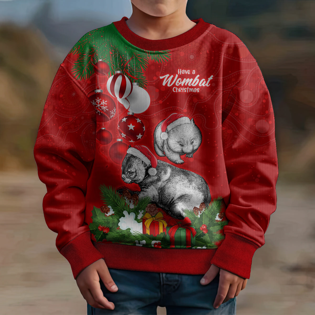 wombat-lover-kid-ugly-christmas-sweater-australia-merry-christmas-aboriginal