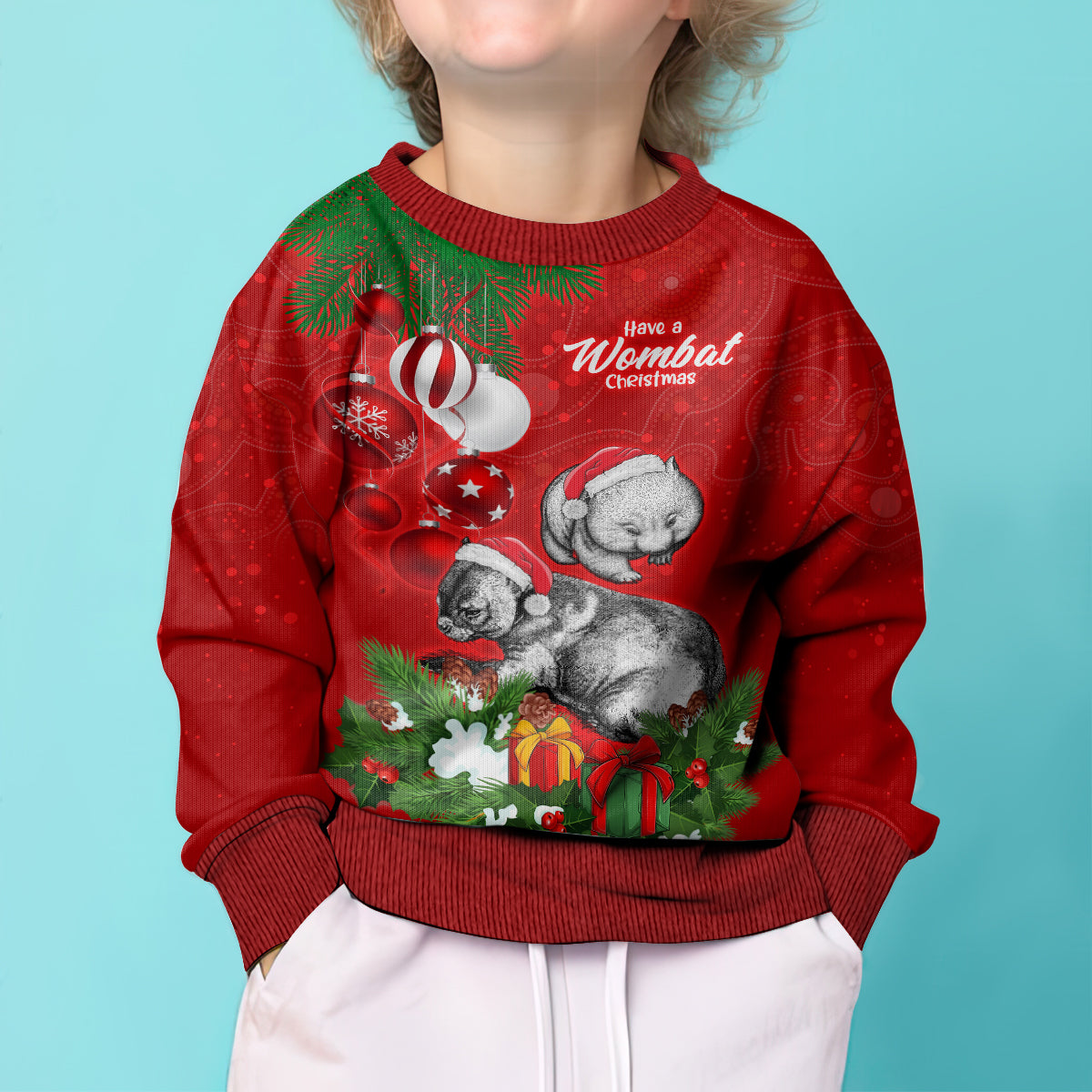 wombat-lover-kid-ugly-christmas-sweater-australia-merry-christmas-aboriginal