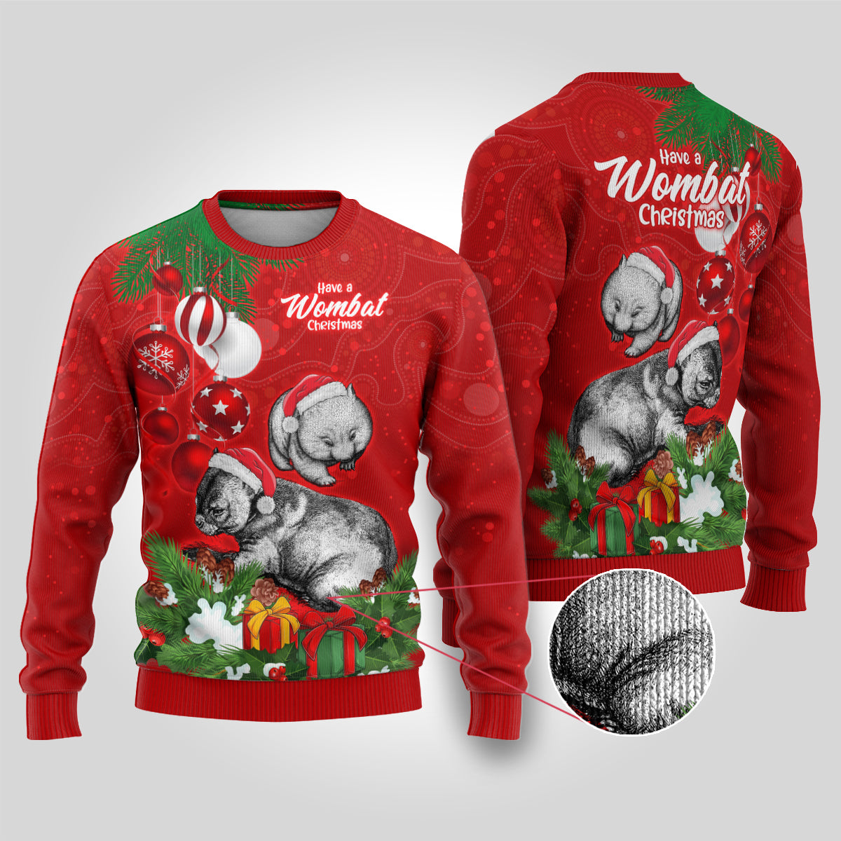 wombat-lover-ugly-christmas-sweater-australia-merry-christmas-aboriginal