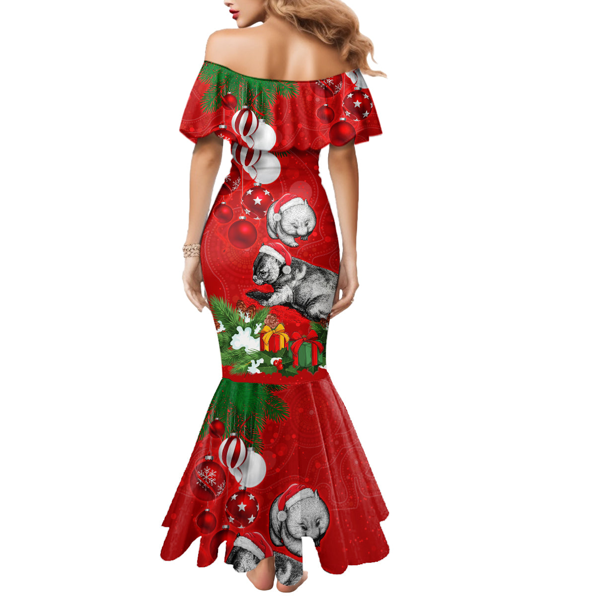 wombat-lover-mermaid-dress-australia-merry-christmas-aboriginal