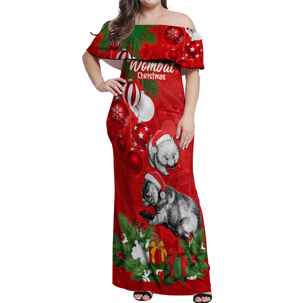 wombat-lover-off-shoulder-maxi-dress-australia-merry-christmas-aboriginal