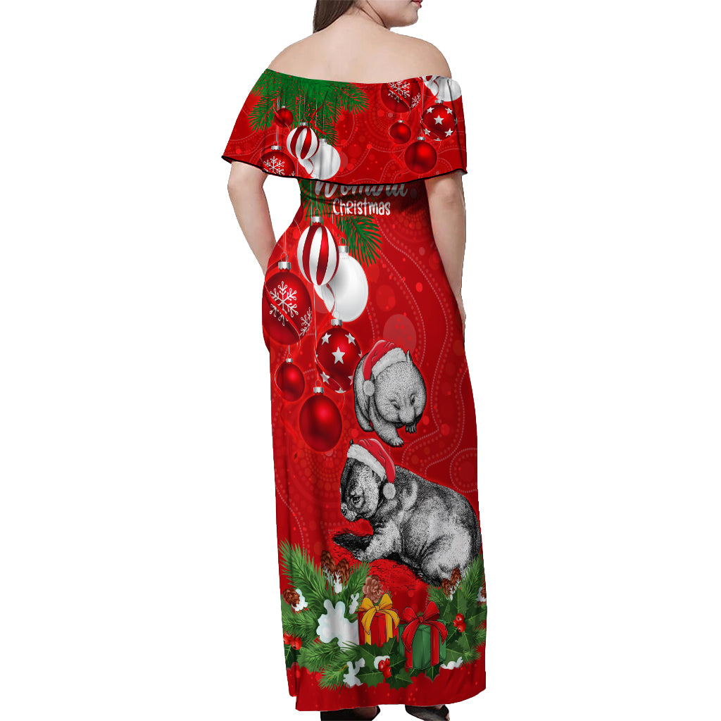 wombat-lover-off-shoulder-maxi-dress-australia-merry-christmas-aboriginal