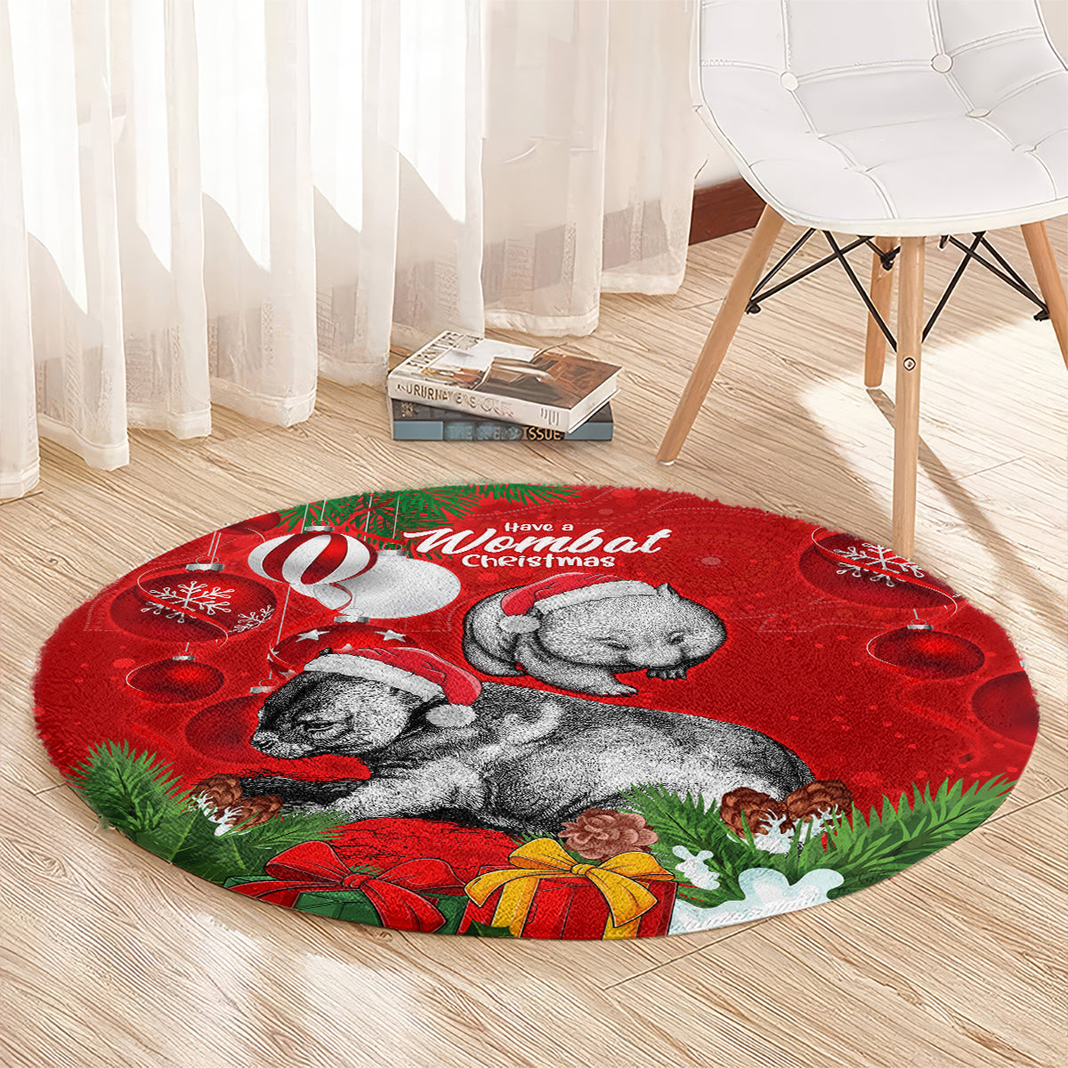 wombat-lover-round-carpet-australia-merry-christmas-aboriginal