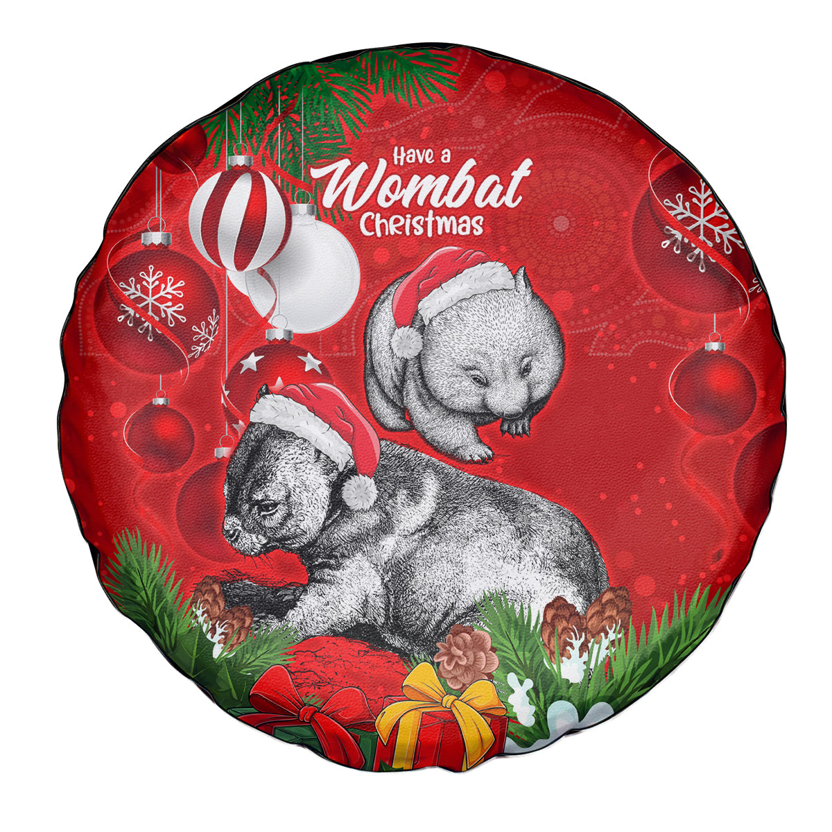 wombat-lover-spare-tire-cover-australia-merry-christmas-aboriginal