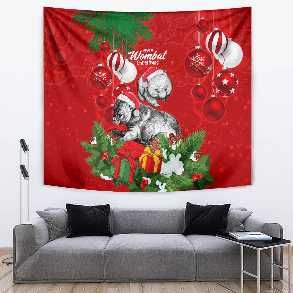 wombat-lover-tapestry-australia-merry-christmas-aboriginal