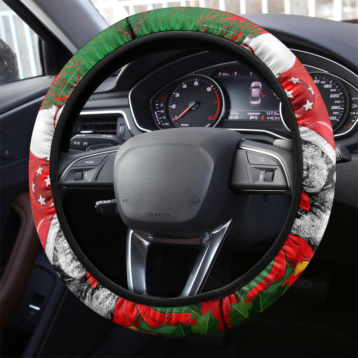 Wombat Lover Steering Wheel Cover Australia Merry Christmas Aboriginal