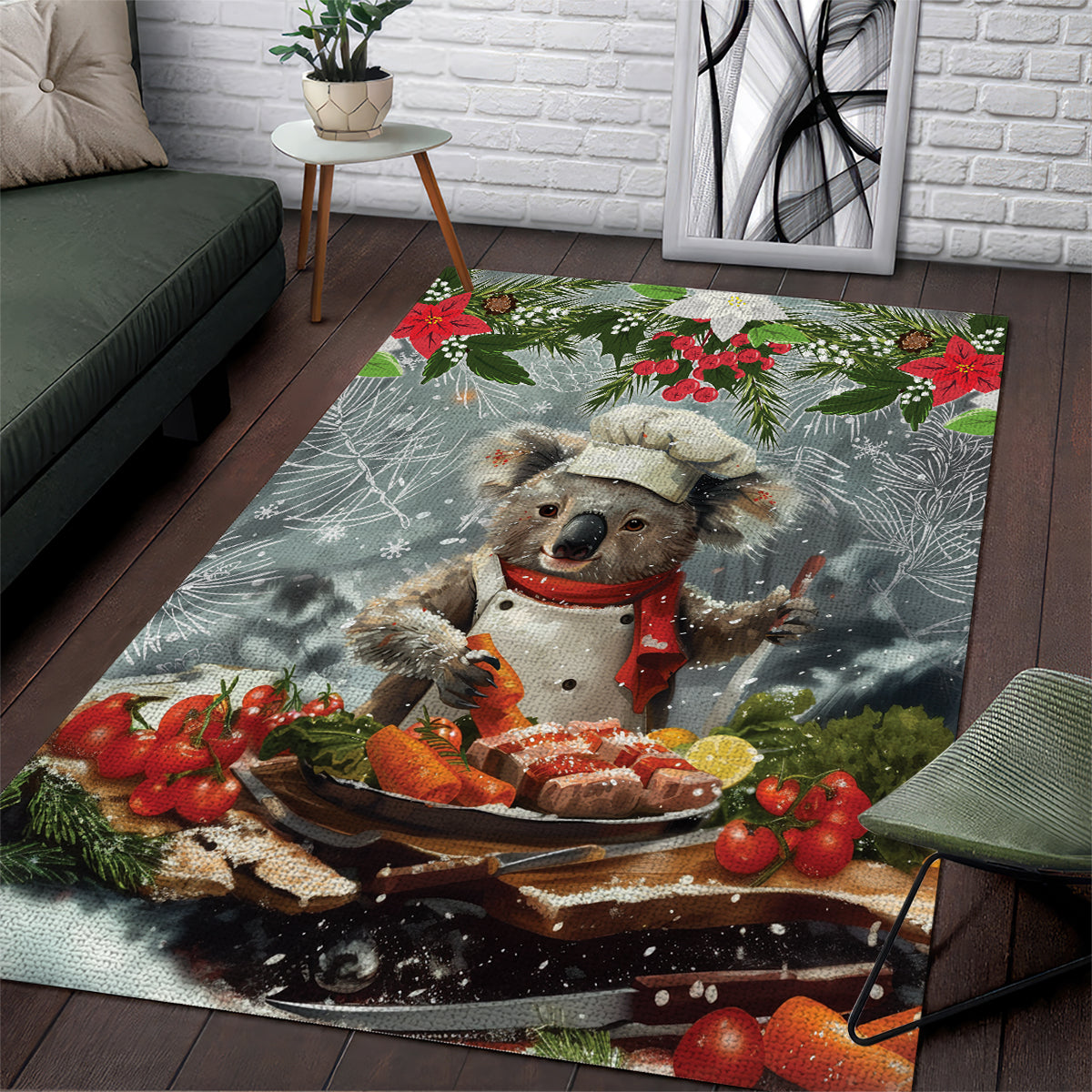 Koala Chef Christmas in July Area Rug