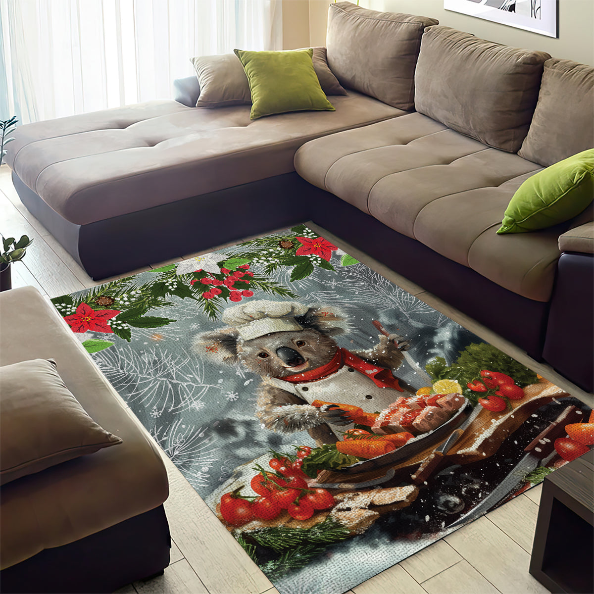 Koala Chef Christmas in July Area Rug