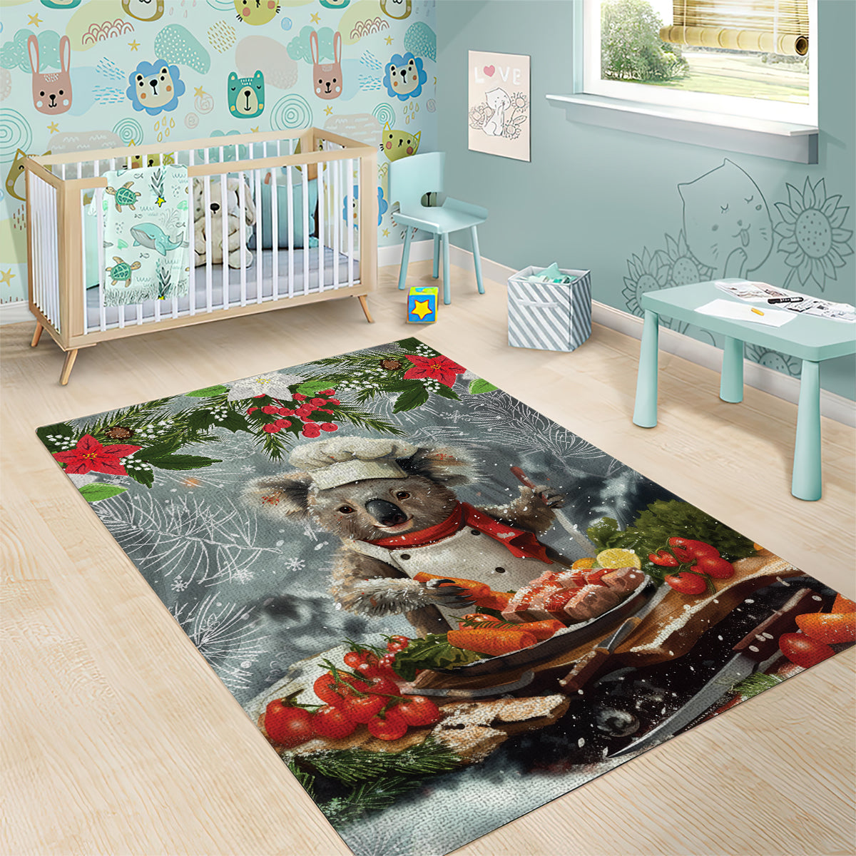 Koala Chef Christmas in July Area Rug