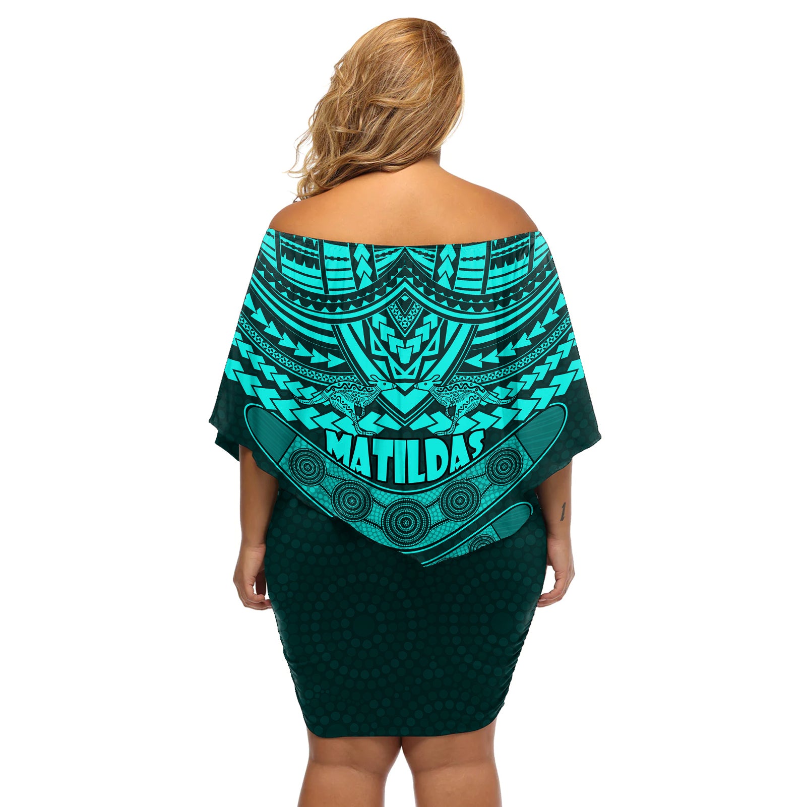 matildas-soccer-off-shoulder-short-dress-polynesian-and-aboriginal-turquoise-vibe